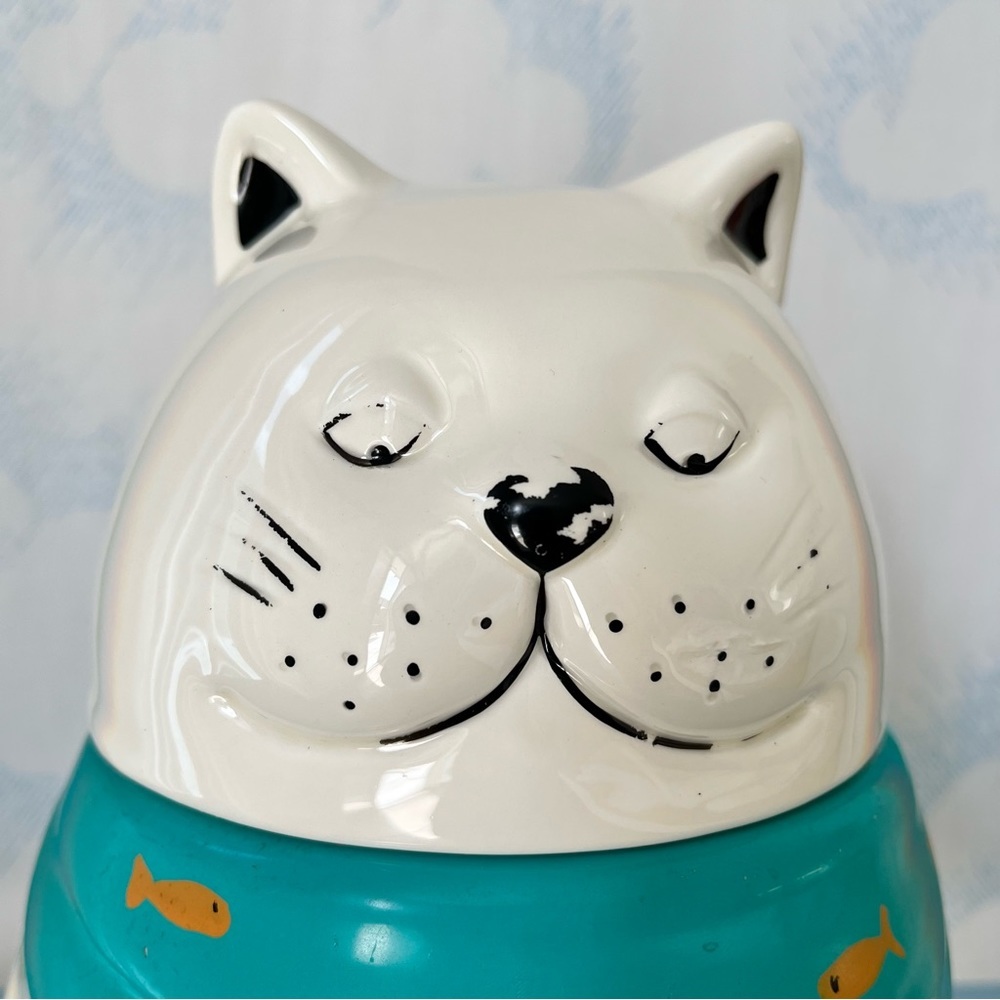 VINTAGE 80s cat cookie jar storage container - Picture 4 of 10